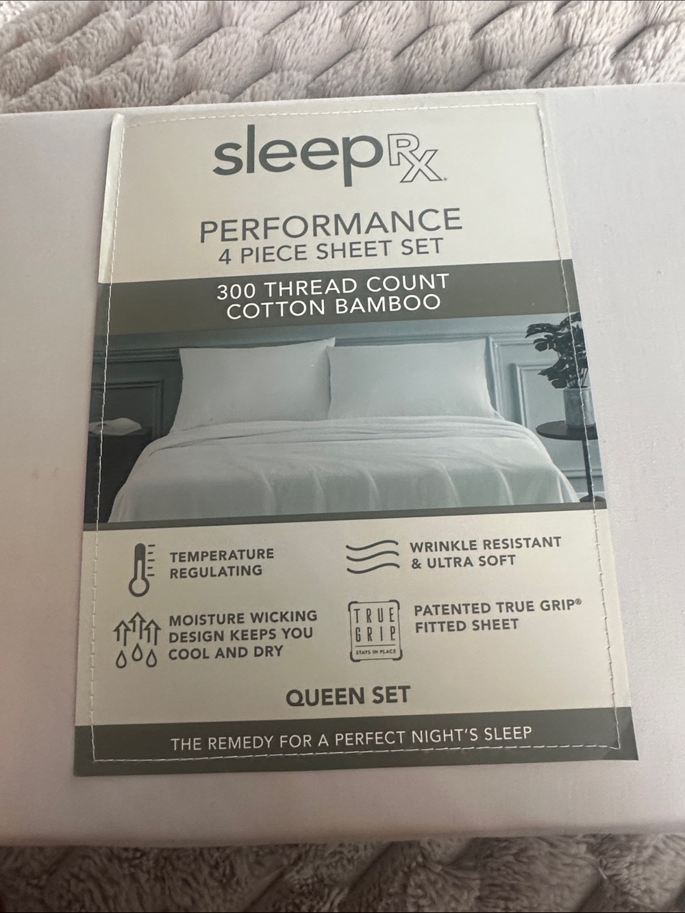 Sleep Rx Performance 4-Piece Queen Sheet Set - ivory